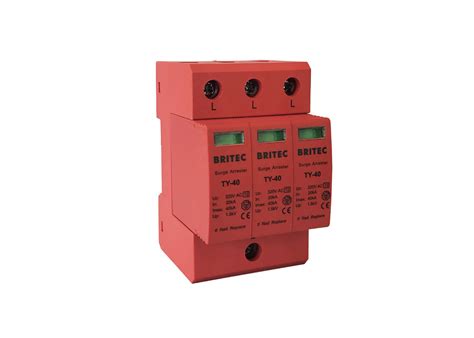 Type 2 Three Phase 3 Poles Class Ii Surge Arrester 40ka 320v Lighting