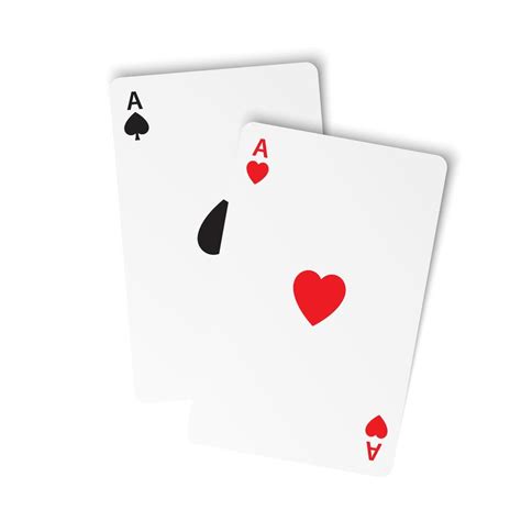 A pair of ace playing poker cards on white background. Vector illustration of two aces. Winning ...