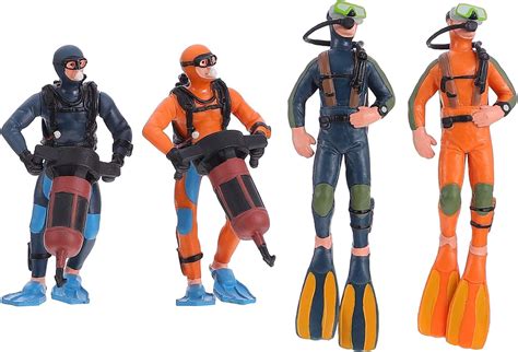 Buy Doitool Scuba Diver Figurines 4pcs Scale Models People Set Mini