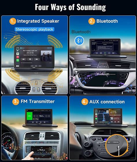 Spedal 796W 7 Portable Car Stereo Wireless Apple CarPlay Android Auto