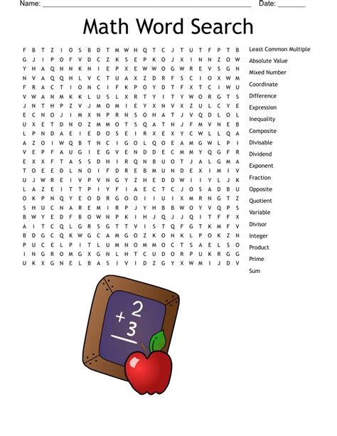 Free Printable Math Word Searches Word Search Maker