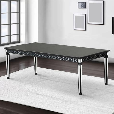 Benjara Modern Style In Black And White Wooden Legs Dining Table