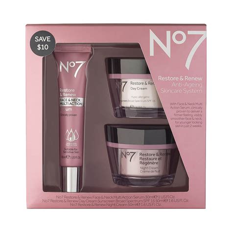 No7 Restore And Renew Face And Neck Multi Action Skincare System Myqt