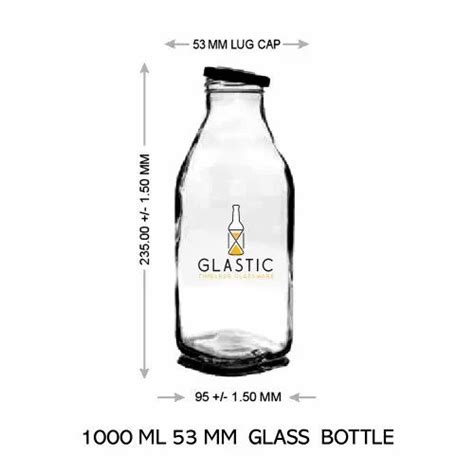 Transparent 1000 Ml 53 Mm Glass Bottle Lug Cap At Rs 14 Piece In