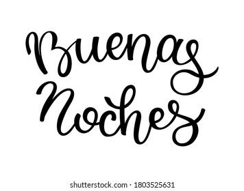 Hand Lettering Good Night Spanish Type Stock Vector (Royalty Free) 1803525631 | Shutterstock