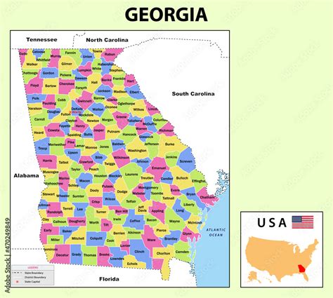 Georgia Map State And District Map Of Georgia Political Map Of The