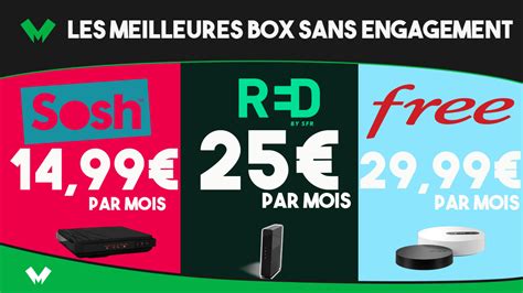 Box internet sans engagement dès 14 99 mois avec RED Sosh et Free