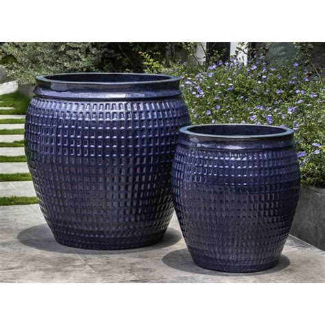 Kinsey Garden Decor Ventana Large Glazed Ceramic Planters Mediterranean