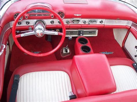 1955 Ford T Bird Convertible Beautiful Red Paint With Red And White