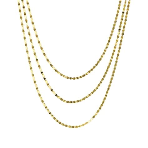 Jewelryweb 14k Yellow Gold Triple Strand Valentino Chain Adjustable