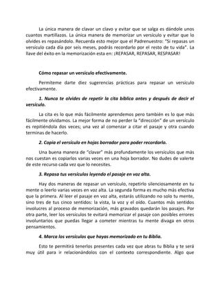 Por Qu Debemos Memorizar Vers Culos Pdf