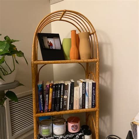 Rattan Shelf Bookcase Etsy