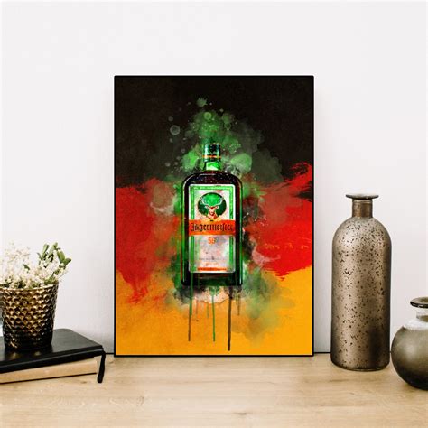 Jagermeister Bottle Design Print, Jager, Alcohol, Deutschland Flag ...