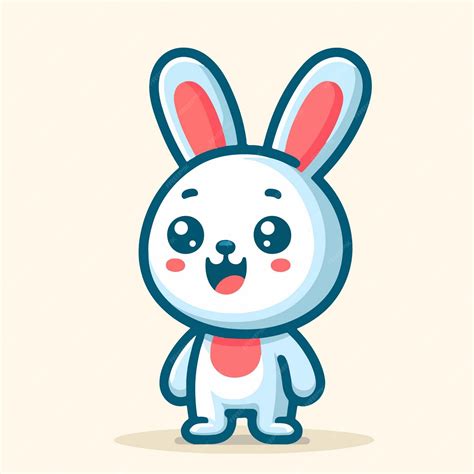 Premium Vector Cute Rabbit Is Standing Happy Cartoon Vector Icon