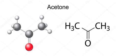 F Rmula Estructural Qu Mica De La Mol Cula De Acetona Vector De Stock