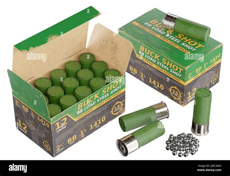 3d Render Illustration Of A Shotgun Ammunition Boxes Isolated On White 12 Gauge Different