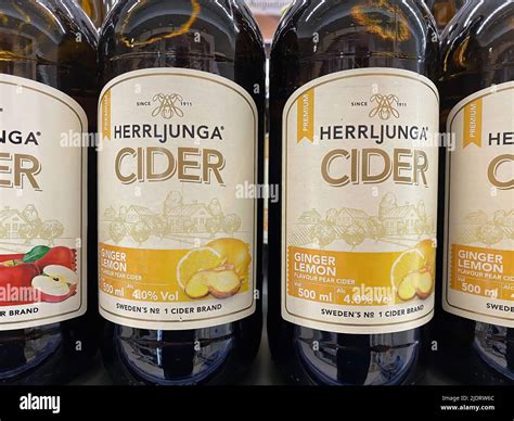 Erkelenz Germany Juin 9 2022 Closeup Of Bottles Herrljunga Swedish