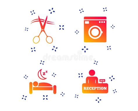 Icono De Los Servicios De Hotel Lavadora Peluquero Vector Ilustraci N