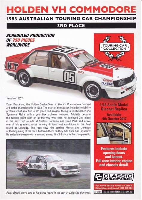 Pre Order 118 Scale Peter Brock 05 Hdt Holden Vh Commodore 3rd Place