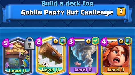 Party Goblin Hut Challenge Clash Royale Youtube