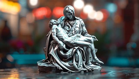 Uma Representa O Estilizada Em D Da Escultura Pieta Foto Premium