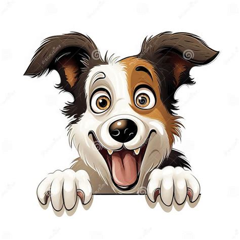 Happy Border Collie Dog Clip Art Caricature Faces And Pop Art
