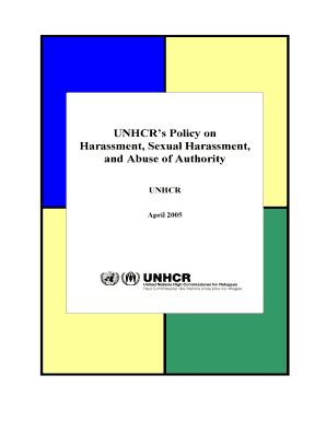 Fillable Online Unhcr S Policy On Harassment Sexual Harassment And