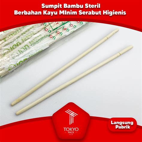 Jual Sumpit Bambu Bungkus Plastik Steril Isi Pcs Sumpit Bakmi Kayu