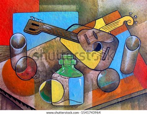 Cubism Still Life Painting Picasso Style Stock Illustration 1541743964