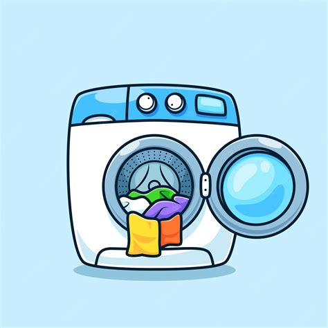 Premium Vector Cute Washing Machine Cartoon Isolated Vector Design