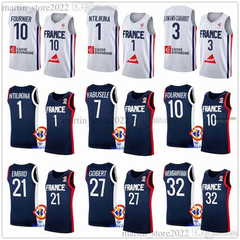 2023 FIBA France World Cup Basketball Jerseys Nicolas Batum Evan ...