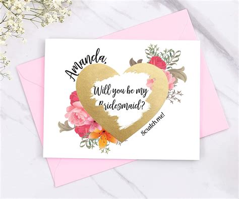 Bridesmaid Scratch Off Cards Bridesmaid Cards Will You Be