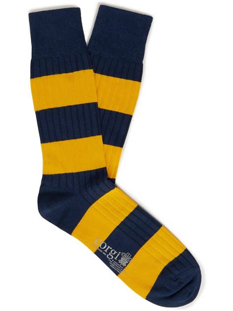 Corgi - Fair Isle Wool and Cotton-Blend Socks - Blue Corgi