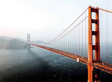 Vue aérienne du pont du Golden Gate de San Francisco Photo Gratuite