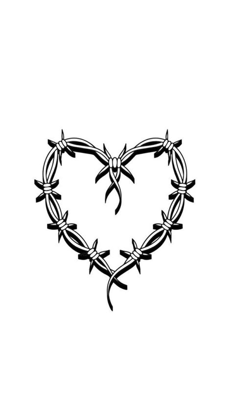 A Heart Made Out Of Barbed Wire With Two Birds On Each Side And One