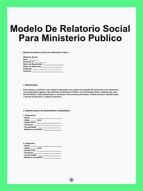 Modelo De Relatorio Social - Modelo De Relatorio Social Para Ministerio Publico
