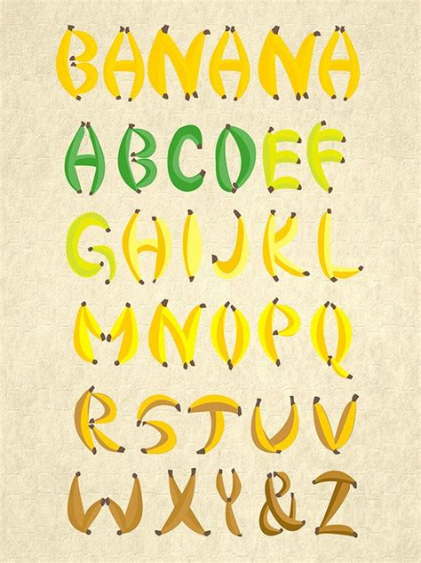 Banana Font On Behance Hand Lettering Alphabet Banana Lettering Fonts