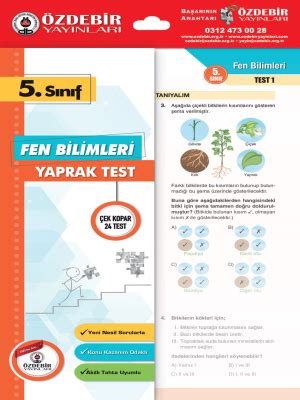 5 Sınıf Fen Bilimleri Yaprak Test