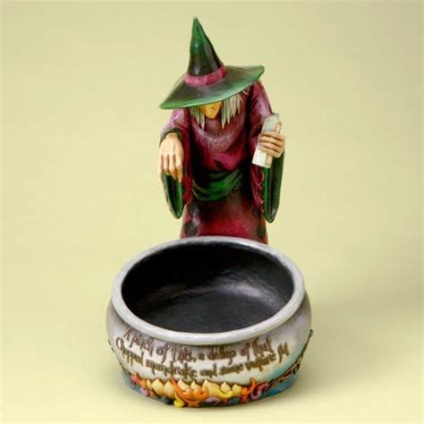 Amazon.com | Jim Shore Halloween Witch With Cauldron Candy Dish: Candy ...