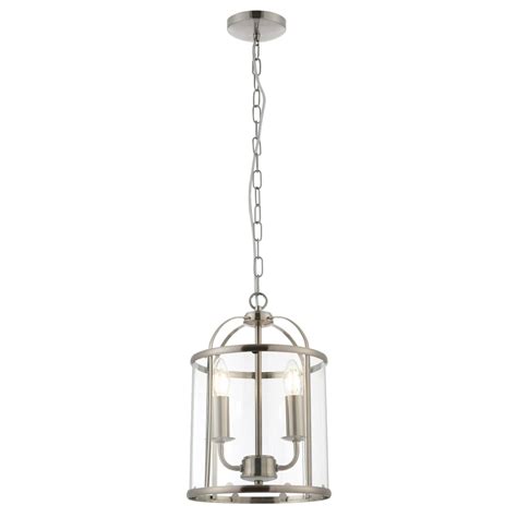 Thlc Traditional Light Brushed Silver Nickel Round Hanging Hall