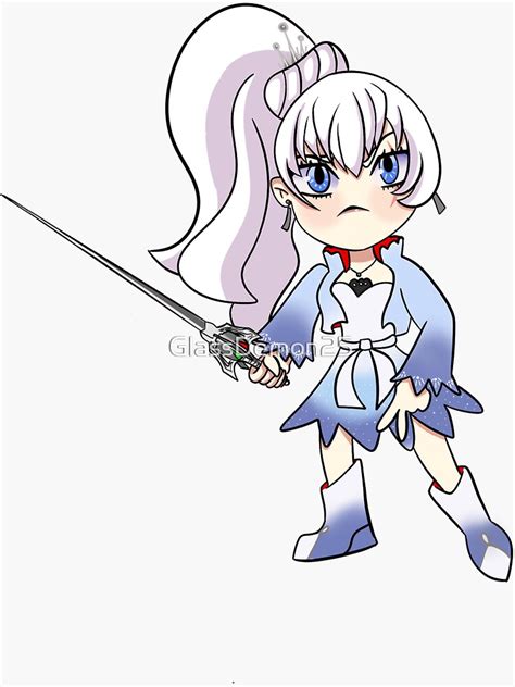 Rwby Weiss Schnee Sticker By Glassdemon25 Redbubble