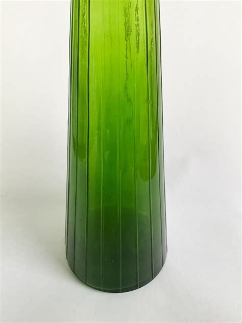 Vintage Green Glass Bottle Italian Glass Bottle Etsy