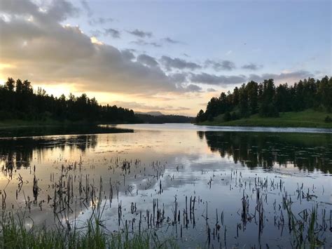 Sunset At Deerfield Lake In Black Hills Nf South Dakota Us Hiking