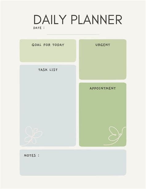 Daily Planner Task List Digital Planner Goal for Today Printable ...