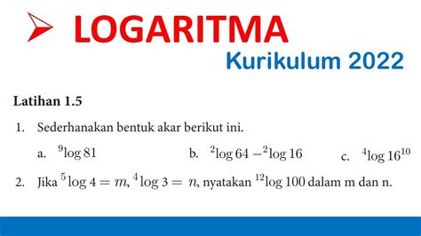 Logaritma Kelas Kurikulum Merdeka Youtube