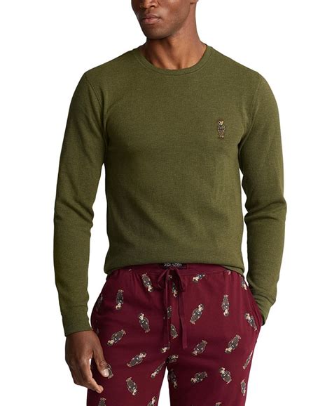 Polo Ralph Lauren Mens Waffle Knit Tweed Polo Bear Thermal Macys