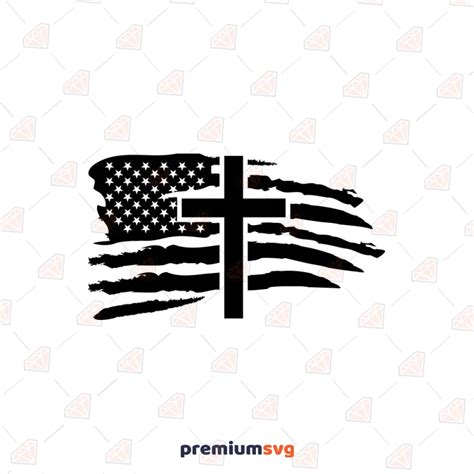 American Distressed Flag with Cross SVG, USA Flag with Cross Instant ...