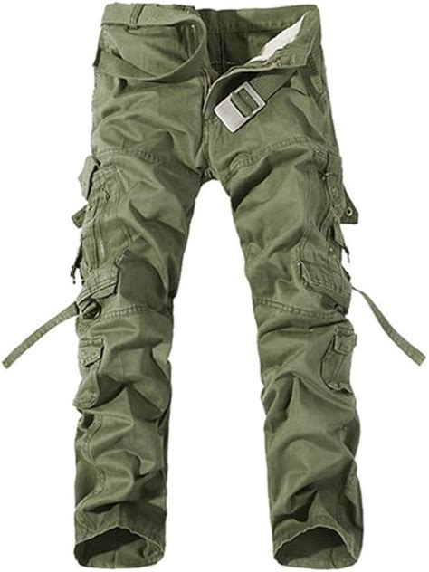 PASOK Calça cargo masculina de trabalho casual algodão militar