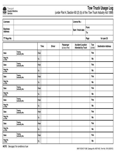 Tow Log Fill Out Sign Online DocHub