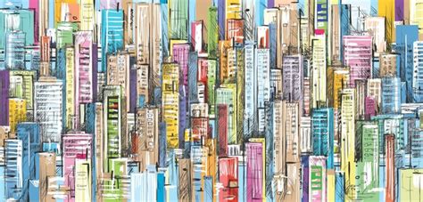 Premium Vector City Skyline Hand Drawn Vector Illustration